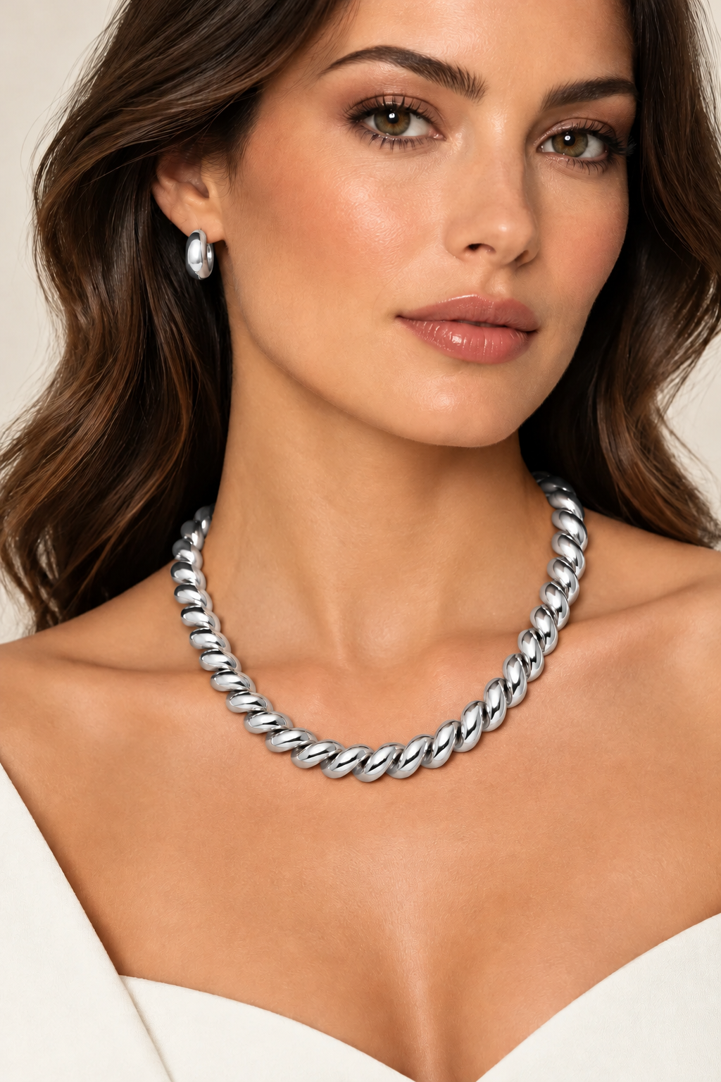 14K White Gold San Marco Necklace