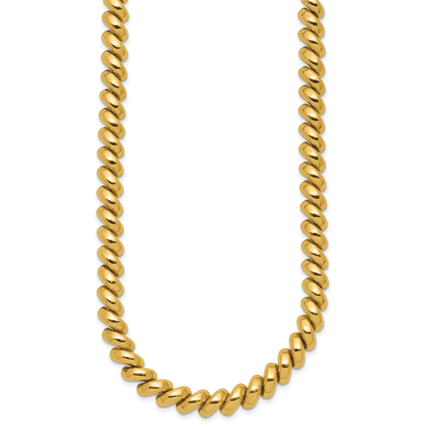Yellow gold San Marco necklace, 8 mm, alternate view