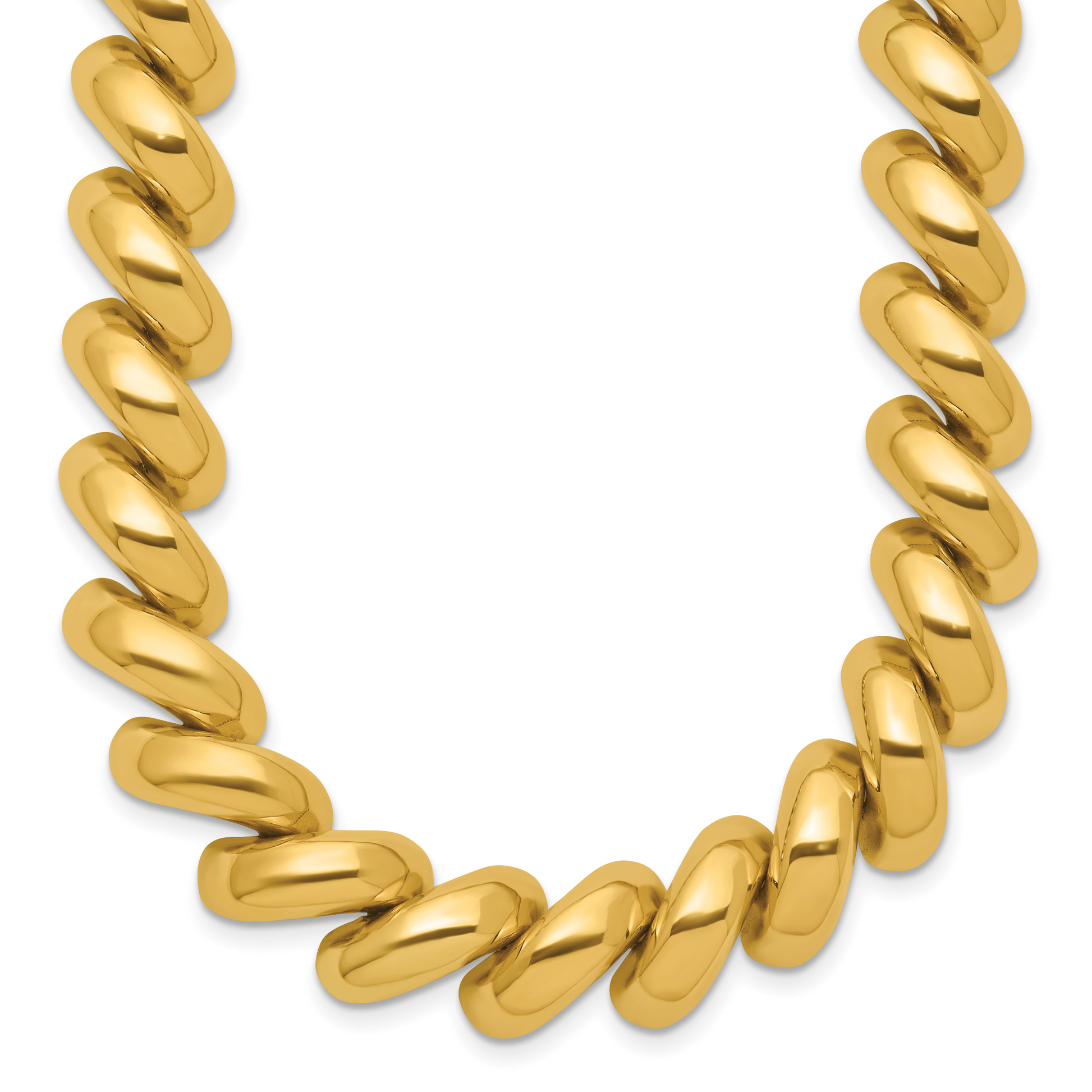 Yellow gold San Marco necklace, 12 mm