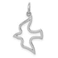 14K white gold cut-out dove charm pendant