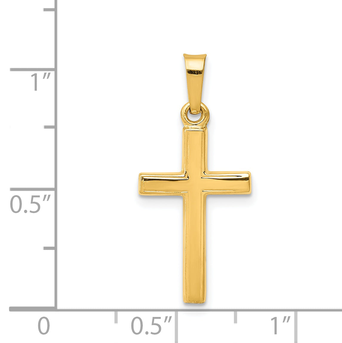 14K gold textured Latin cross dimensions - XR1413