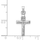 14K White Gold Hollow Crucifix Pendant dimension chart