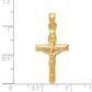 14K Yellow Gold Hollow Crucifix Pendant large dimension chart