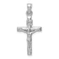 14K White Gold Hollow Crucifix Pendant 15x26mm - main view