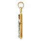 14K Two-Tone Gold Hollow Crucifix Pendant - angle view