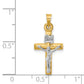 14K Two-Tone Gold Hollow Crucifix Pendant dimension chart