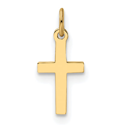 10K yellow gold polished flat cross pendant - 10XR1862