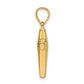 14K gold puffed cross pendant polished reverse side, large - XR1876