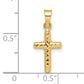 14K gold puffed cross pendant dimensions, small - XR1878