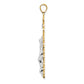 14K two-tone solid INRI crucifix pendant alternate view - XR2051