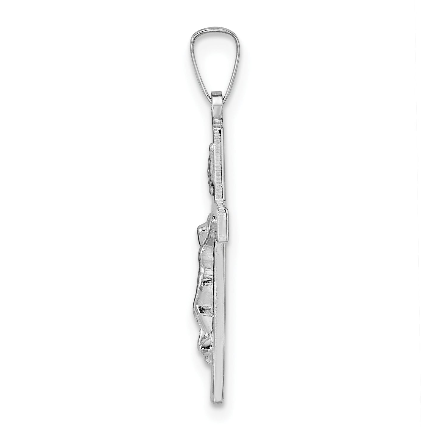14K White Gold INRI crucifix pendant 13.85 x 22.9 mm – alternate view