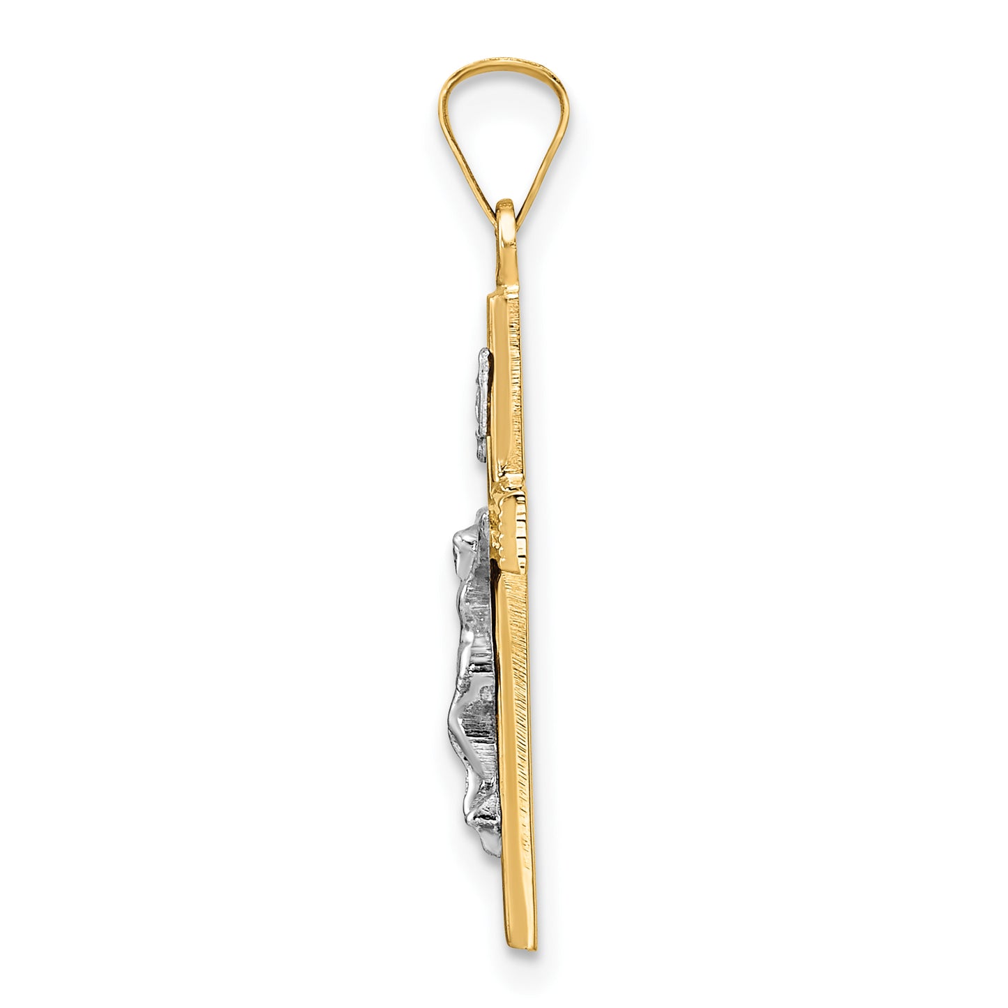 14K Two-Tone Gold INRI crucifix pendant 14.12 x 23.6 mm – alternate view