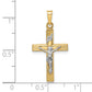 14K Two-Tone Gold INRI crucifix pendant 14.12 x 23.6 mm – dimensions