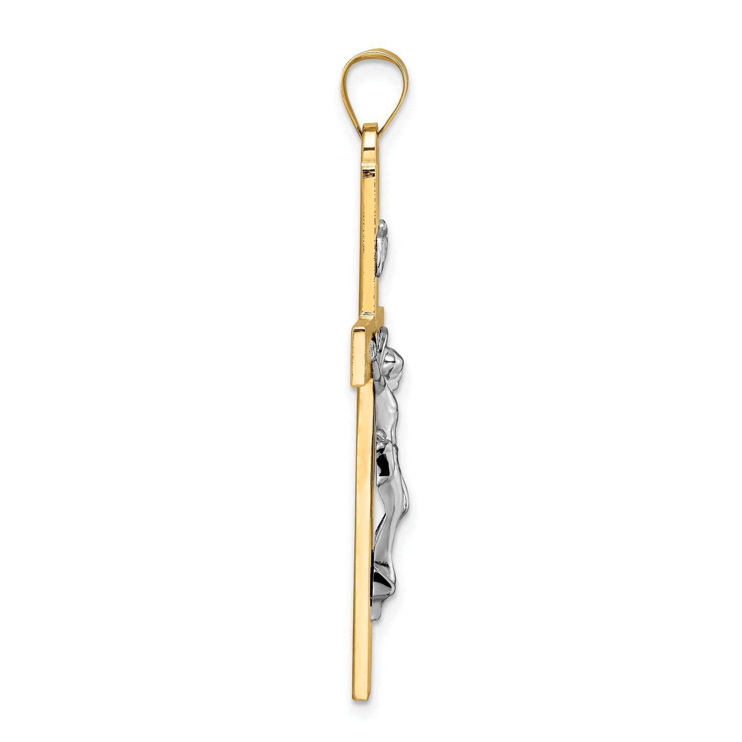 14K Two-Tone Gold INRI crucifix pendant 26.1 x 42.9 mm – alternate view
