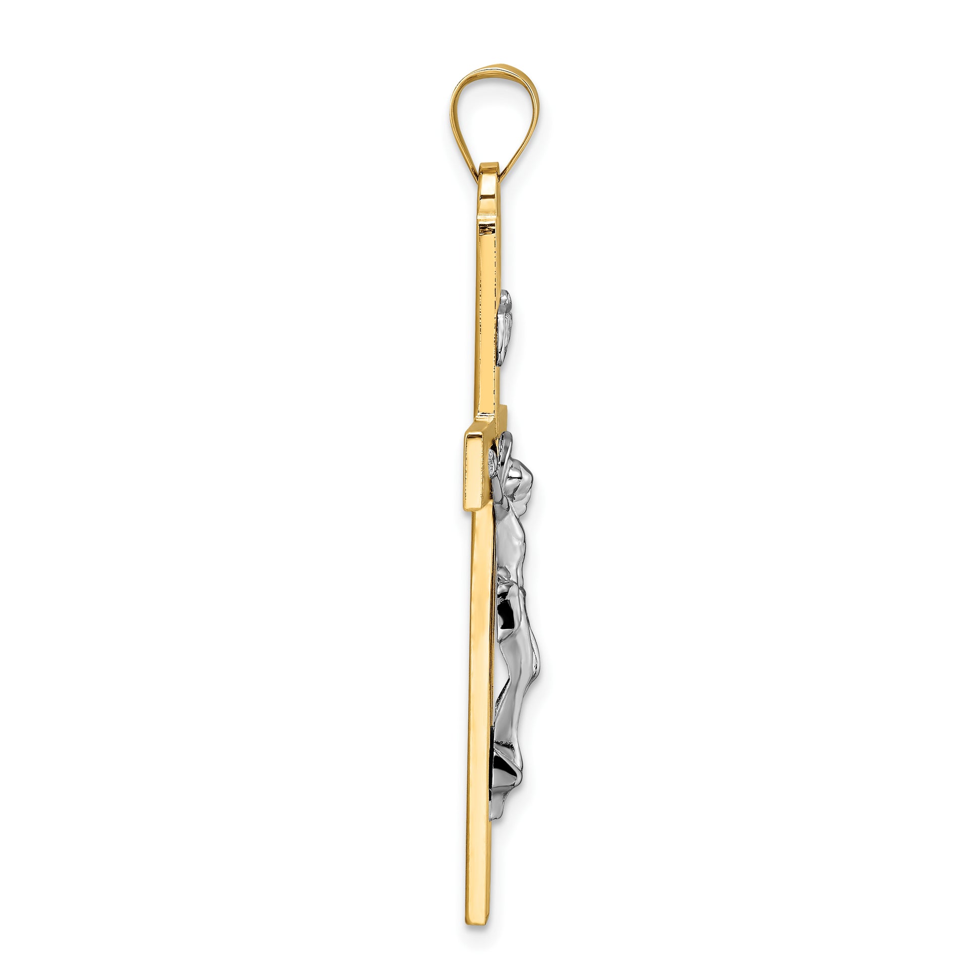 14K Two-Tone Gold INRI crucifix pendant 26.1 x 42.9 mm – alternate view
