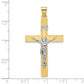 14K Two-Tone Gold INRI crucifix pendant 26.1 x 42.9 mm – dimensions