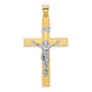 14K Two-Tone Gold INRI crucifix pendant 26.1 x 42.9 mm – main view