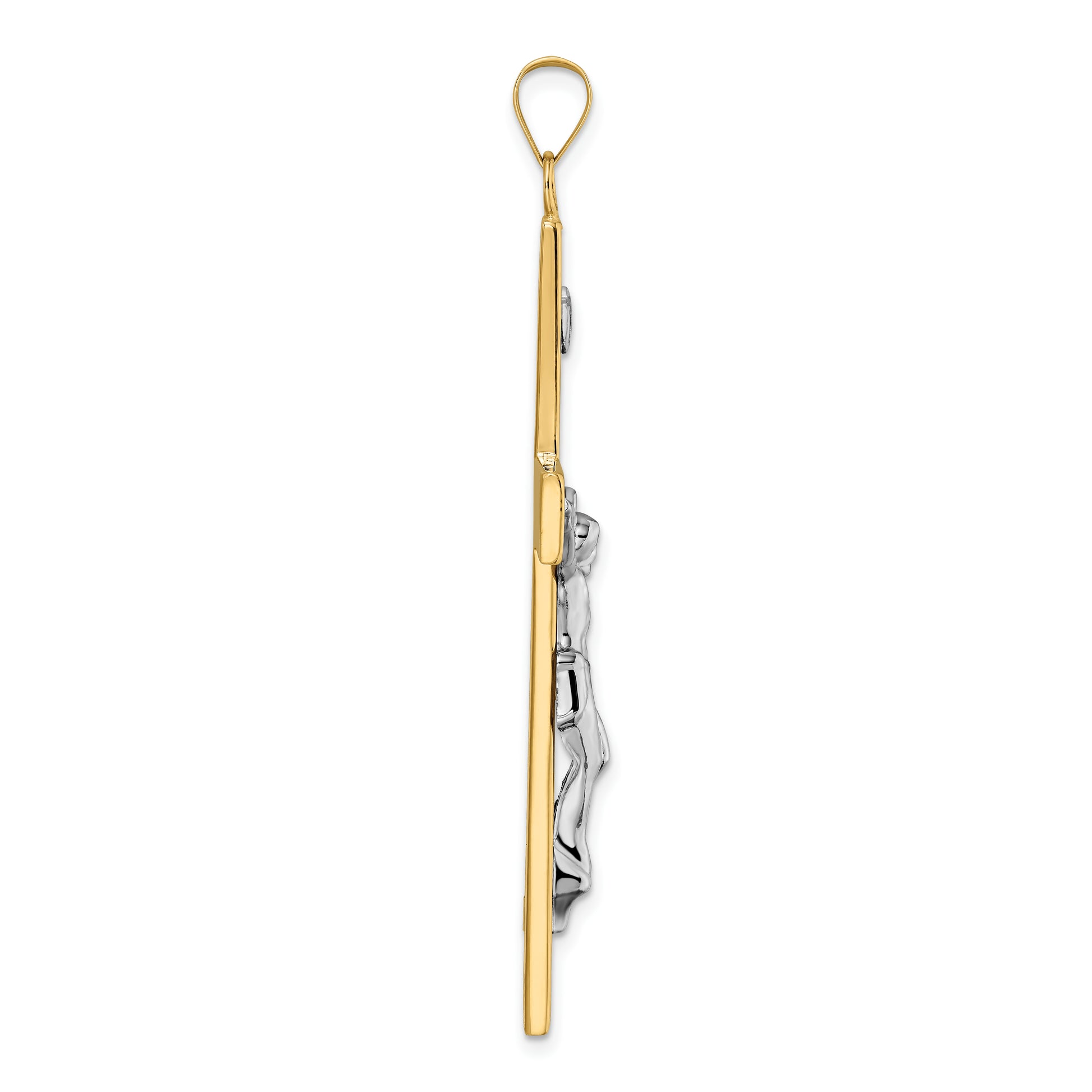 14K Two-Tone Gold INRI crucifix pendant 35.1 x 55.2 mm – alternate view