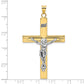 14K Two-Tone Gold INRI crucifix pendant 35.1 x 55.2 mm – dimensions