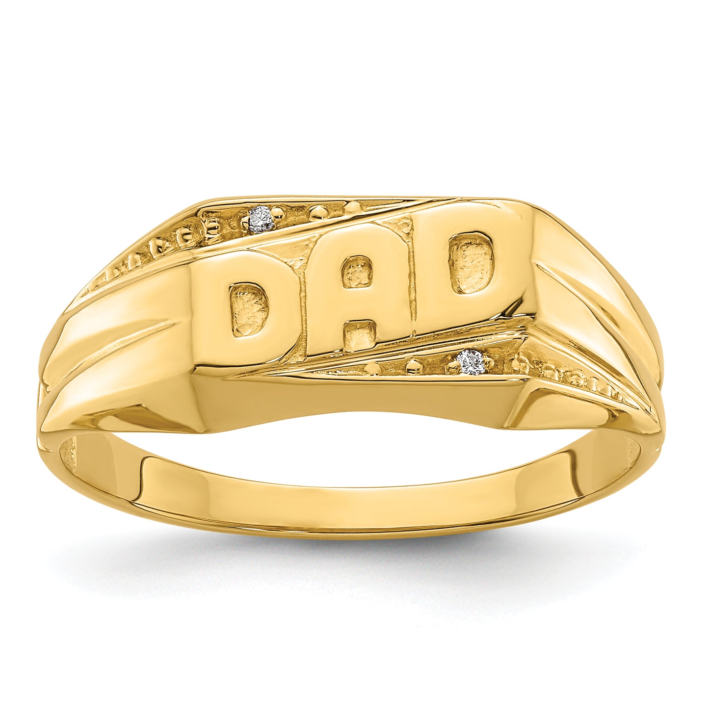 14K Yellow Gold Diamond DAD Ring Y1616