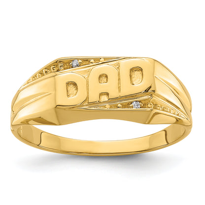 14K Yellow Gold Diamond DAD Ring Y1616