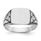 14K White Gold Antiqued Square Signet Ring 11.0 x 11.5 mm Y4138