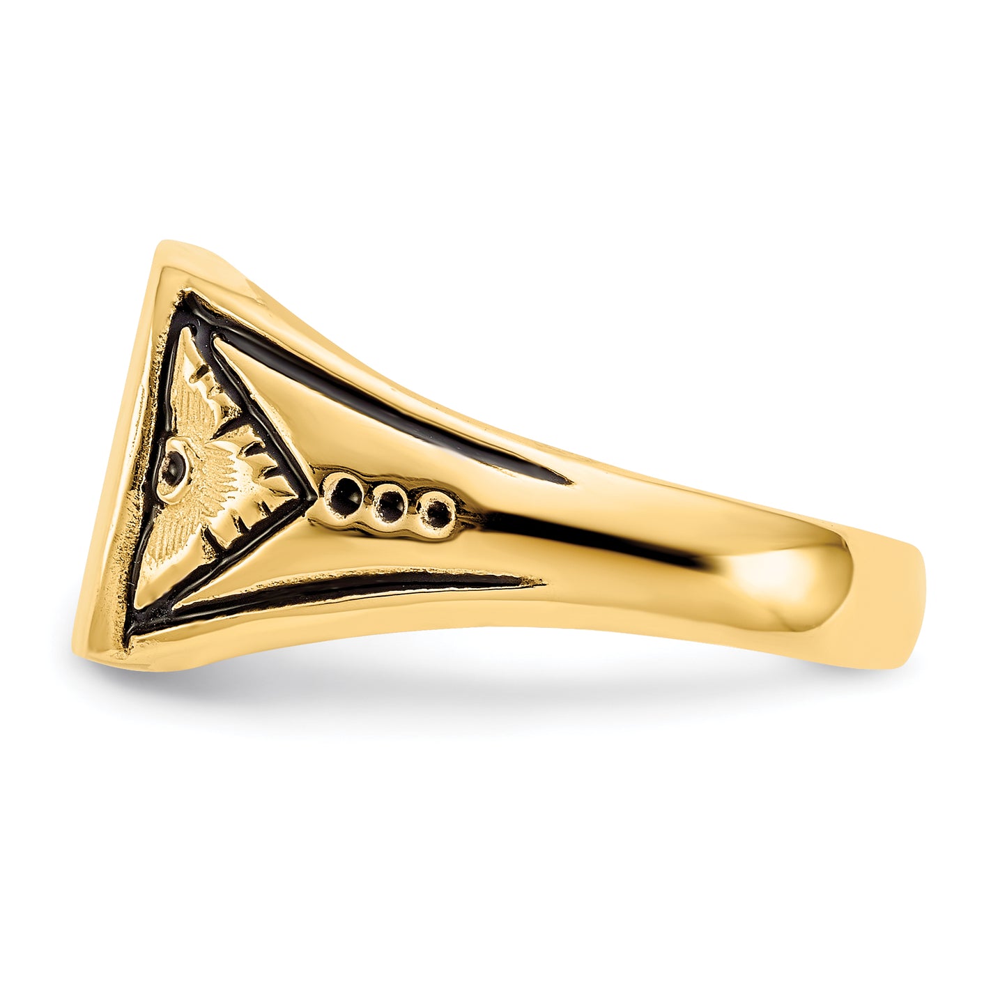 14K Yellow Gold Antiqued Square Signet Ring 11.0 x 11.5 mm Y4139 - alternate view