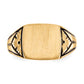 14K Yellow Gold Antiqued Square Signet Ring 11.0 x 11.5 mm Y4139 - alternate view