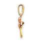 14K two-tone gold cross and heart pendant alternate view - YC1116