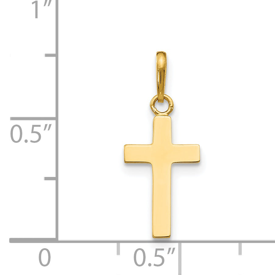 14K gold tapered cross pendant dimensions - YC1125