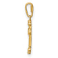14K gold budded tip cross pendant alternate view - YC1402