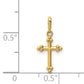 14K gold budded tip cross pendant dimensions - YC1402