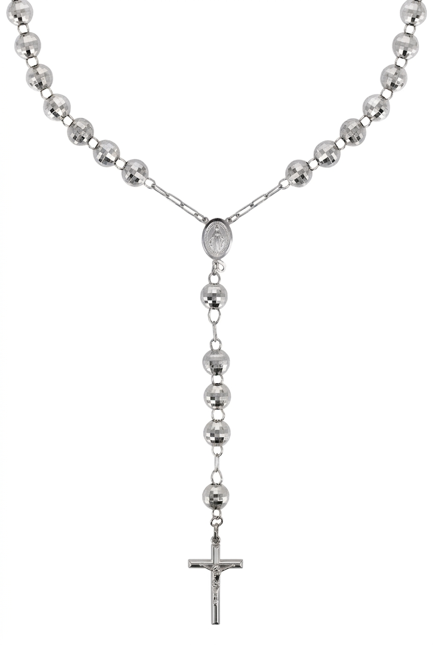 14K White Gold Rosary Chain