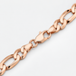 Rose Gold Plated Sterling Silver Figaro Chain for Men, detail view