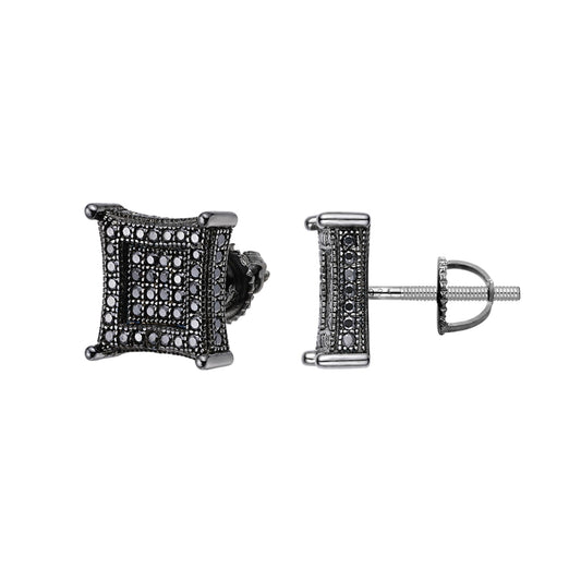 Black moissanite kite stud earrings