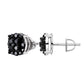Black moissanite round cluster stud earrings