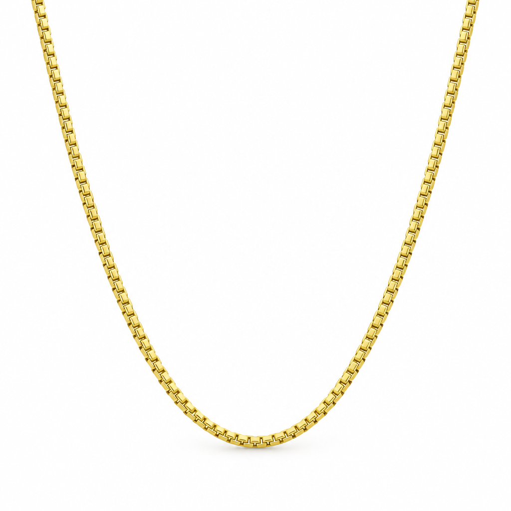 Gold Plated Sterling Silver Box Chain
