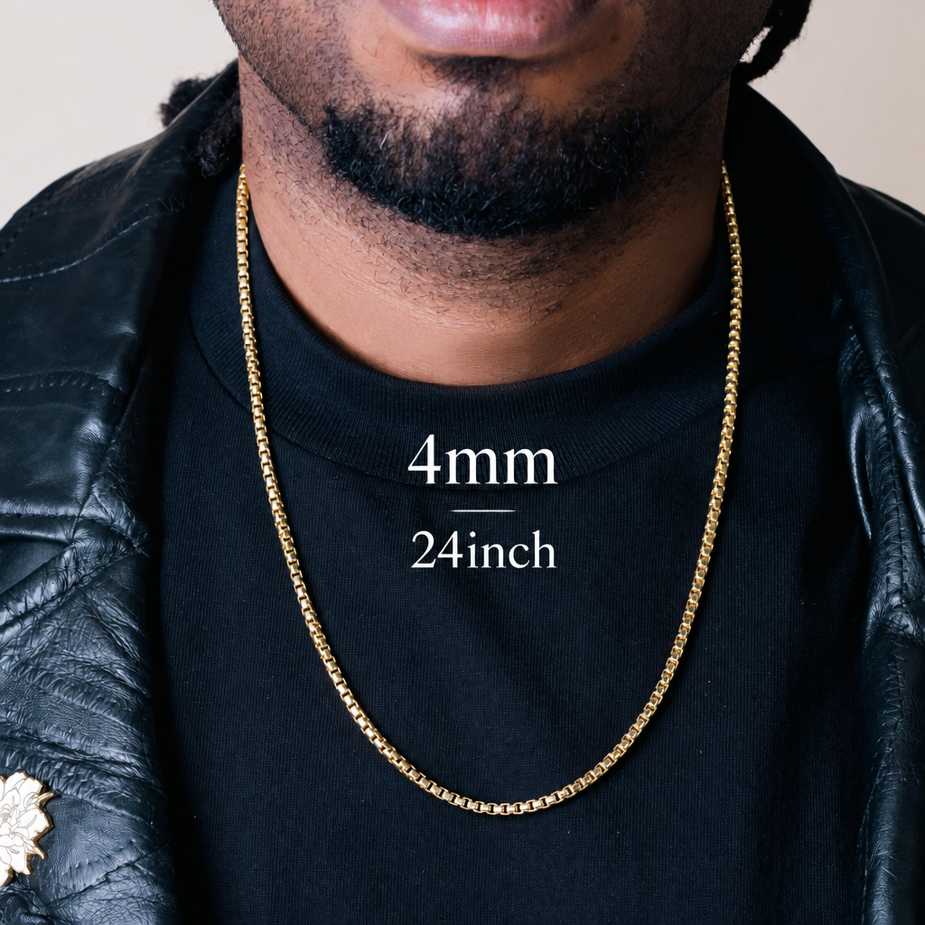 Gold Plated Sterling Silver Round Box Chain