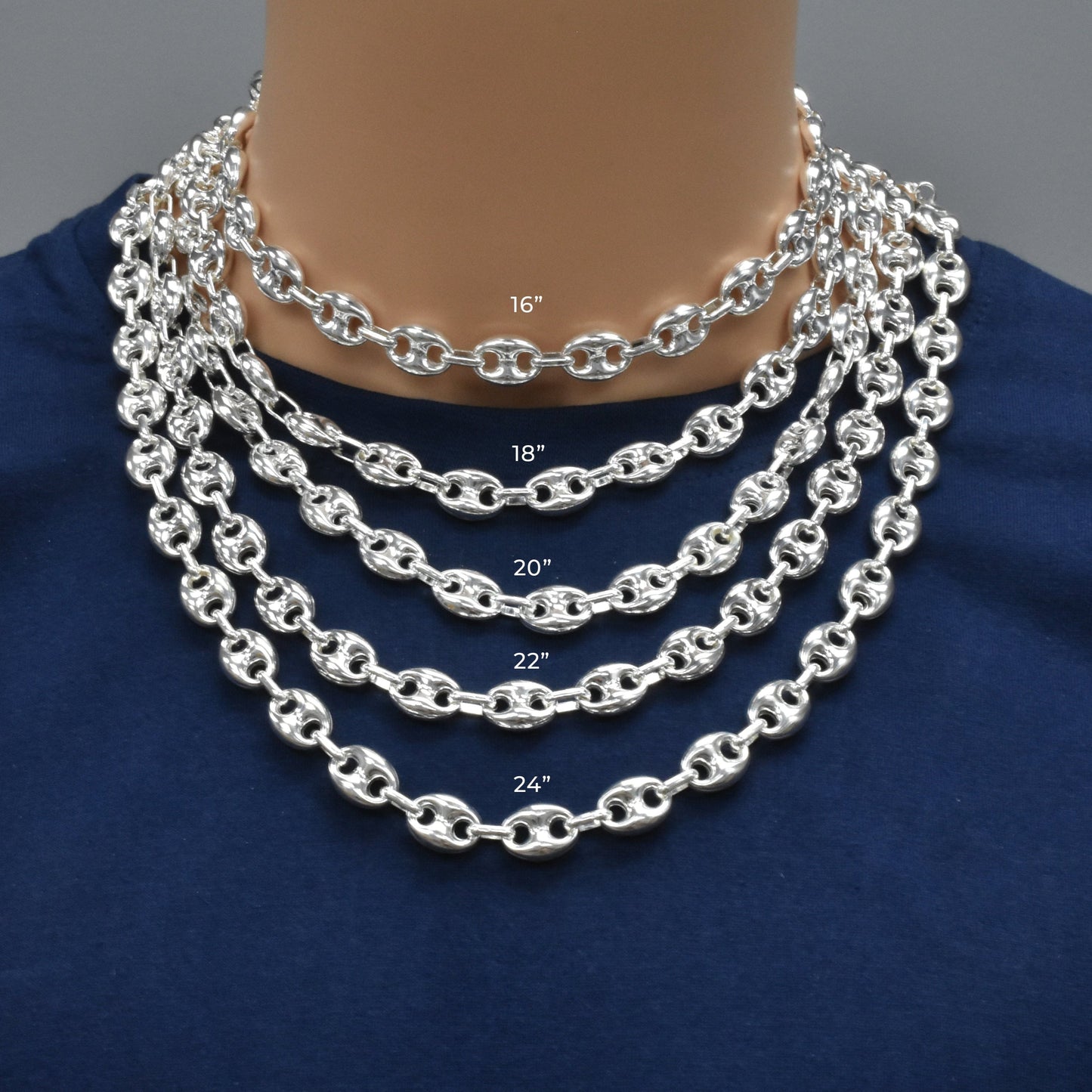 925 Sterling Silver Puffed Mariner Chain – view 3