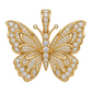 Custom gold and diamond Butterfly pendant front view