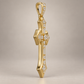 Custom gold and diamond Cross pendant side profile