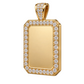 Custom gold and diamond Dog Tag pendant front angle