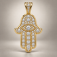 Custom gold and diamond Hamsa pendant