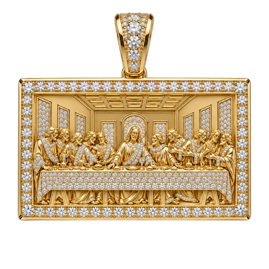 Custom gold and diamond Last Supper pendant