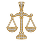 Custom gold and diamond Libra scales pendant