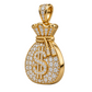 Custom gold and diamond Money Bag pendant