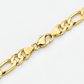 Gold Plated Sterling Silver Figaro Chain for Men, close-up of the links