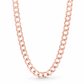 14K Rose Gold Solid Cuban Curb Link Chain