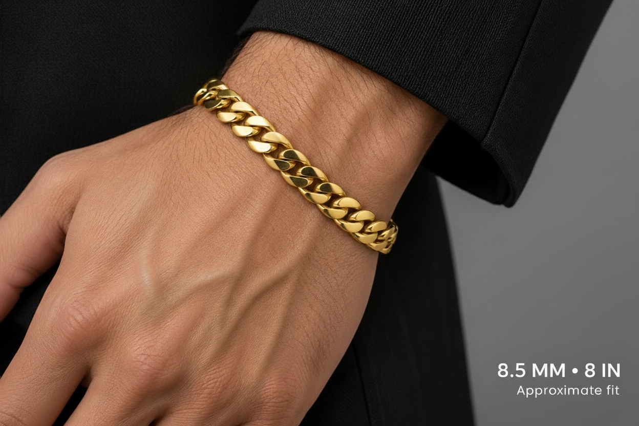 14K Gold Solid Miami Cuban Link Bracelet