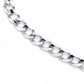 14K White Gold Solid Diamond-Cut Cuban Curb Link Chain, close-up of the links